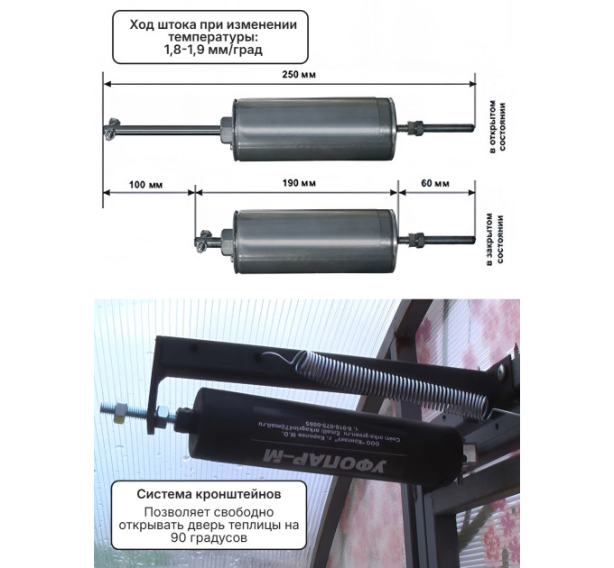 Термоприводы для проветривания теплиц