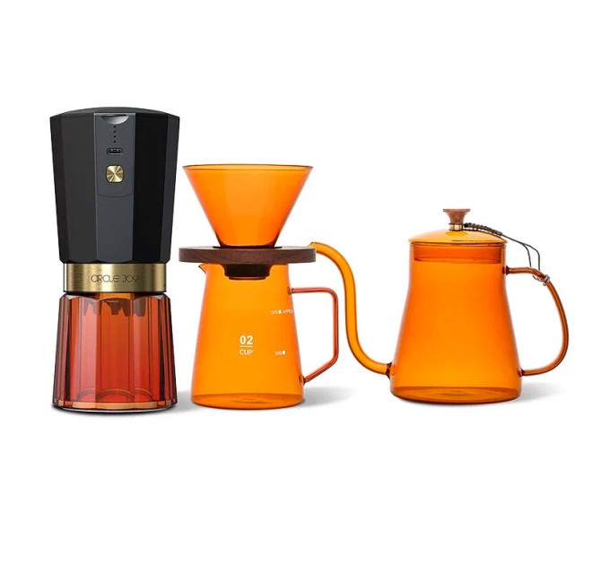 Кофейный набор 3 в 1 Circle Joy Amber Coffee Maker Set (CJ-CF09) (Аккумуляторная кофемолка + посуда для приготовления кофе) фото