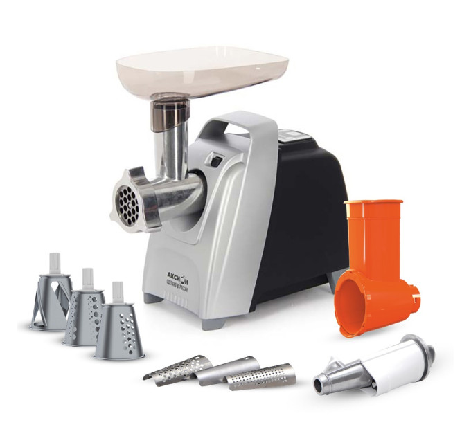 Электрическая мясорубка Аксион М 62.02 с эл.панелью управления и умным реверсом (черно-серебристая) фото