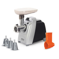 Электрическая мясорубка Аксион М 62.03 с эл.панелью управления и умным реверсом (черно-серебристая)