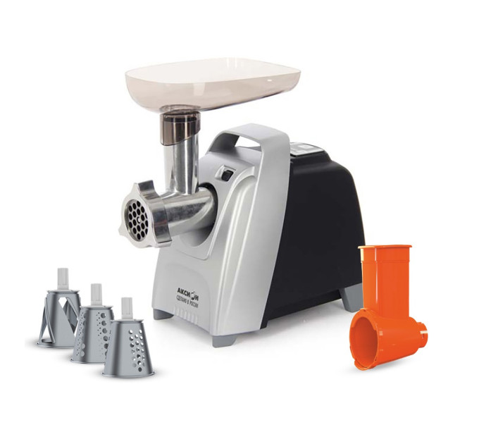 Электрическая мясорубка Аксион М 62.03 с эл.панелью управления и умным реверсом (черно-серебристая) фото