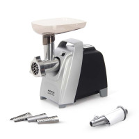 Электрическая мясорубка Аксион М 62.04 с эл.панелью управления и умным реверсом (черно-серебристая)