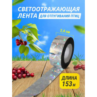 Светоотражающая лента для отпугивания птиц 2,4 см * 153 м (радужная) Светоотражающая лента для отпугивания птиц 2,4 см * 153 м (радужная)