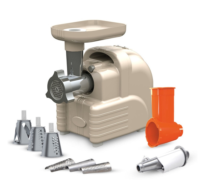 Электрическая мясорубка Аксион М 63.02 в ретро стиле (3 в 1: мясорубка + овощерезка + соковыжималка) фото