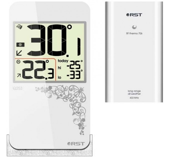 Термометр RST 02253 "Stile Q253" цифровой (белый) фото