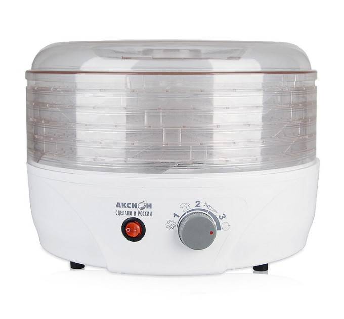 Электрическая сушилка для овощей и фруктов Аксион Т33 белая (5 поддонов) фото