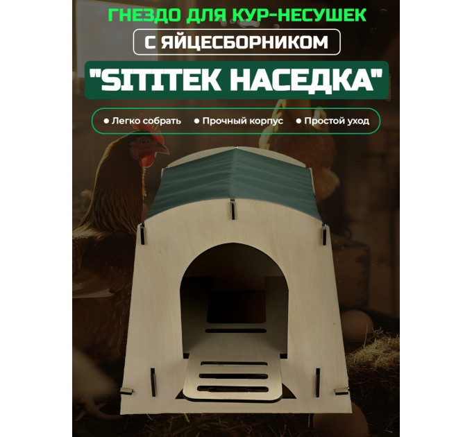 Гнездо для кур-несушек с яйцесборником "SITITEK Наседка" (зеленый) фото