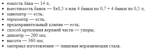 Технические характеристики