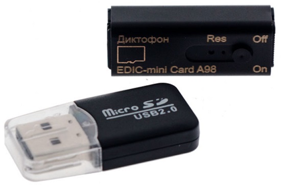 Диктофон цифровой Edic-mini CARD A98