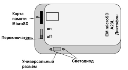 Цифровой мини-диктофон Edic-mini microSD A23L