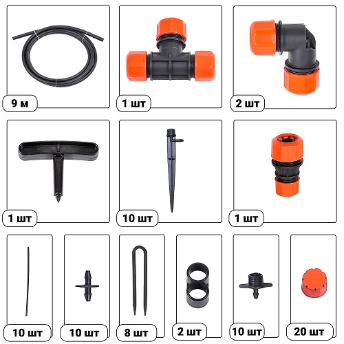 Микродождевой полив кустарников и деревьев Жук