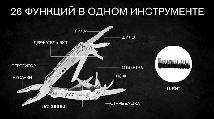 Мультитул Ganzo G301H (26 в 1)