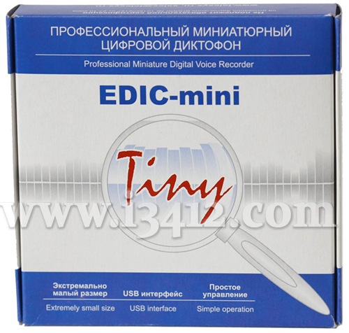 Диктофон Edic-mini Tiny B22 в упаковке