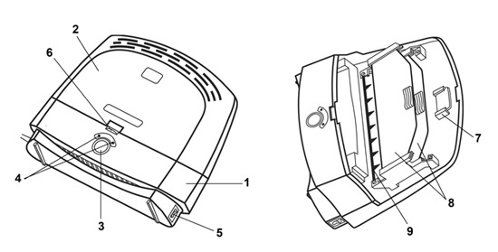 Схематическое изображение устройства бытового очистителя-ионизатора воздуха