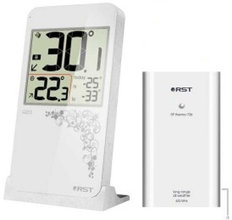 Стильный дизайн цифрового термометра с беспроводным датчиком 